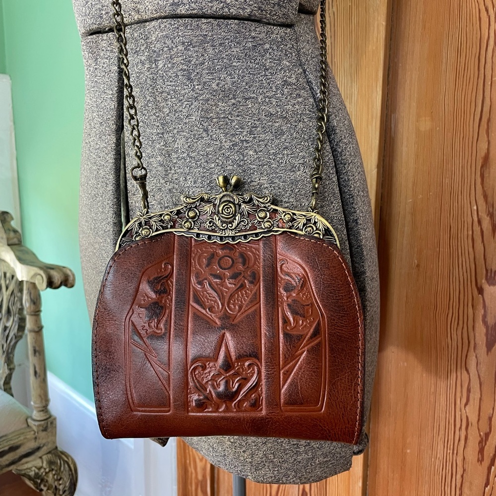 Patricia Nash Carmonita Detailed Tooled Leather Small Frame Bag